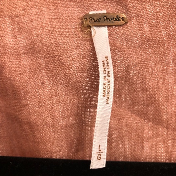 FREE PEOPLE LINEN ROSEWOOD LIGHT WEIGHT MOTO JACKET SIZE LARGE BOHO FESTIVAL - Picture 7 of 12